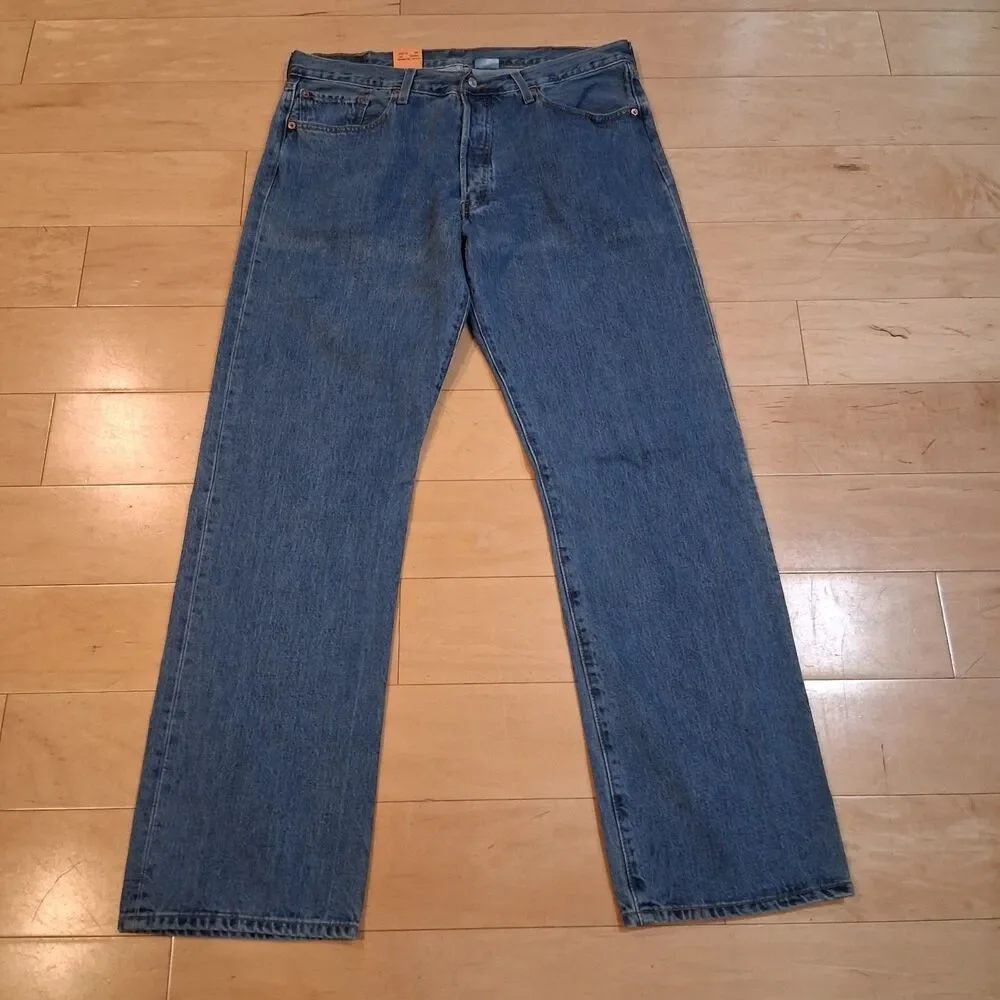 NWT Vintage Levi’s 501 Original Jeans Sz 38x34 Blue Denim Deadstock USA Red Tab